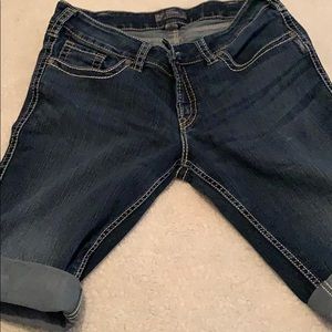 Silver cuffed legged shorts